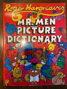 Vintage Mr. Men Picture Dictionary by Roger Hargreaves Large Softcover Book Kids